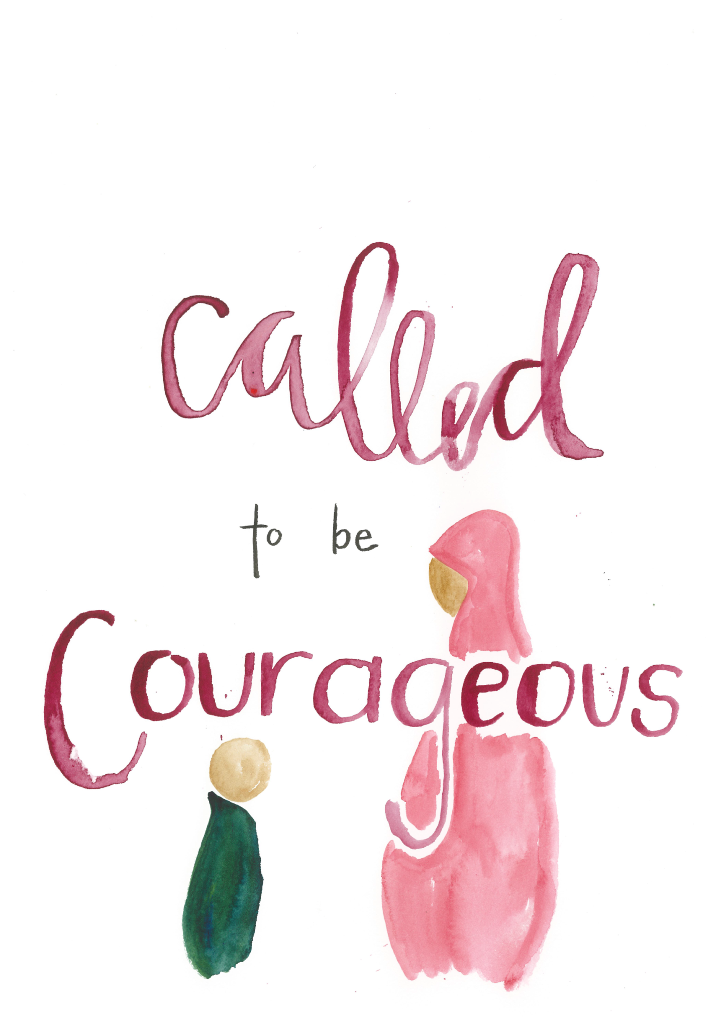 The words "called to be courageous" with an image of Jehosheba and her brother