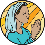 María madre de Jesús rezando símbolo del Árbol de Jesé
