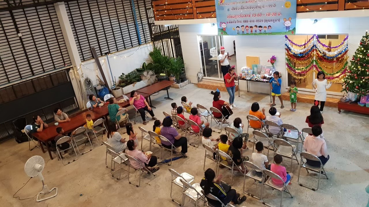 Christmas service at church in Thailand
