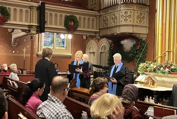 Mamie McIndoe is installed as a deacon at Marble Collegiate Church